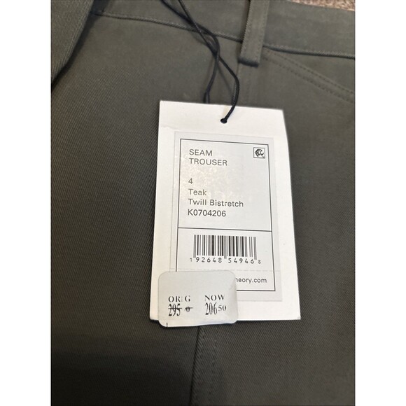 NWT New $295 Theory Seam Trouser Teak Knit Tech Women's size 4 - Picture 3 of 12